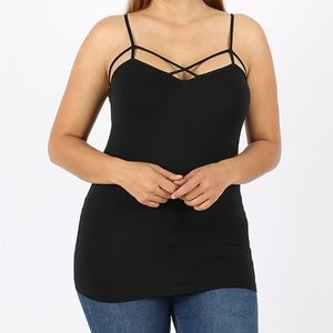 PLUS SIZE SEAMLESS FRONT CAGING TANK